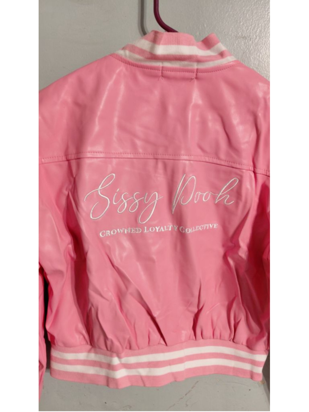 Women's Sissy Pooh Pink & White Varsity Jacket S All sizes - Picture 5 of 5